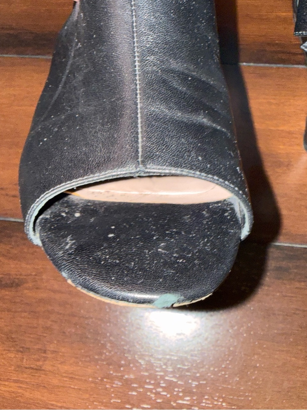 kate spade Black Leather Peep-Toe Heel with Back Bow - Picture 10 of 10